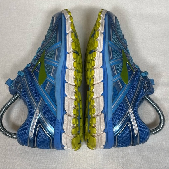 Brooks Adrenaline GTS 17 Running Shoes-Azure Blue/Palace Blue/Lime Punch-Women 8 - Picture 7 of 10